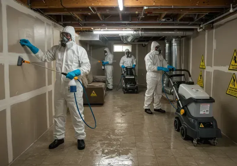 Basement Moisture Removal and Structural Drying process in Macungie, PA